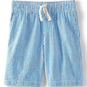 NWOT Lands Ends Blue Striped Seersucker Swim Trunks Shorts